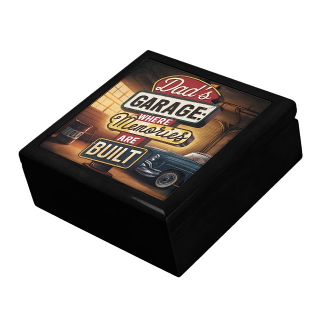 Dad's Garage Retro Vintage Automotive Sign Gift Box (Side)