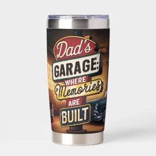 Dad's Garage Retro Vintage Automotive Sign Insulated Tumbler