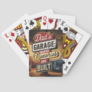 Dad's Garage Retro Vintage Automotive Sign Poker Cards