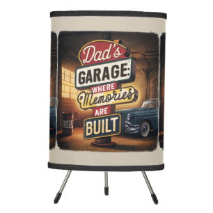 Dad's Garage Retro Vintage Automotive Sign Tripod Lamp