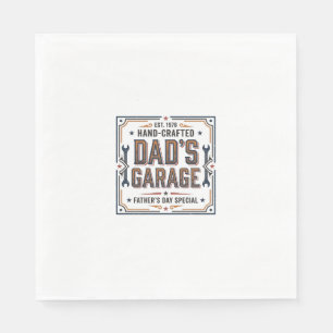 Dads Garage Vintage Fathers Day Napkins