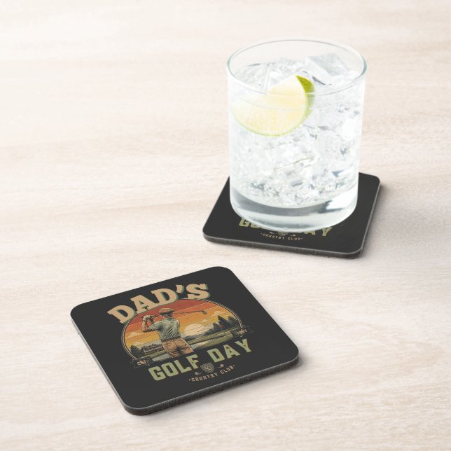 Dad's Golf Day Beverage Coaster (Right Side)