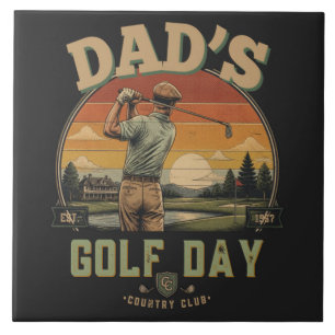 Dad's Golf Day Ceramic Tile