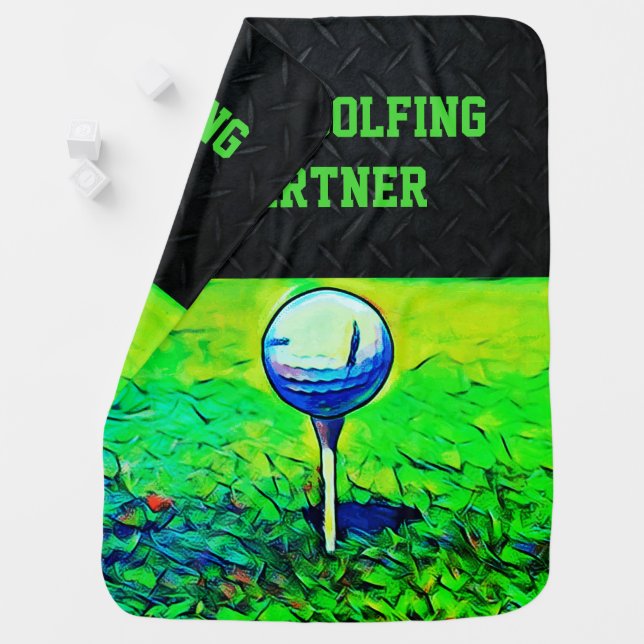 Dad's Golfing Partner Sports Hobby Boy Baby Blanket (In Situ)