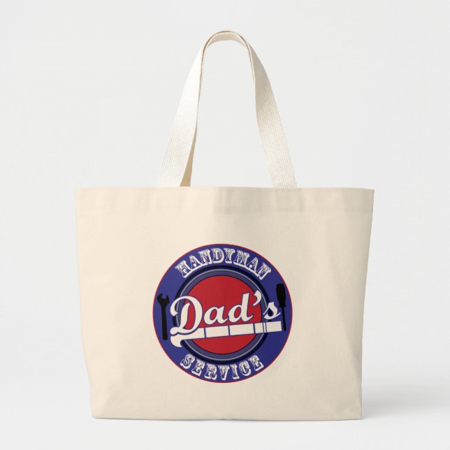 Dad's Handyman Service Large Tote Bag (Front)