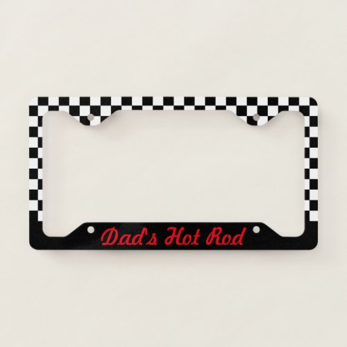 Dads Hot Rod Auto License Plate Frame Gift