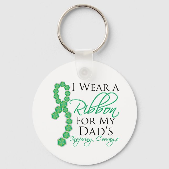 Dad's Inspiring Courage - Liver Cancer Keychain (Front)