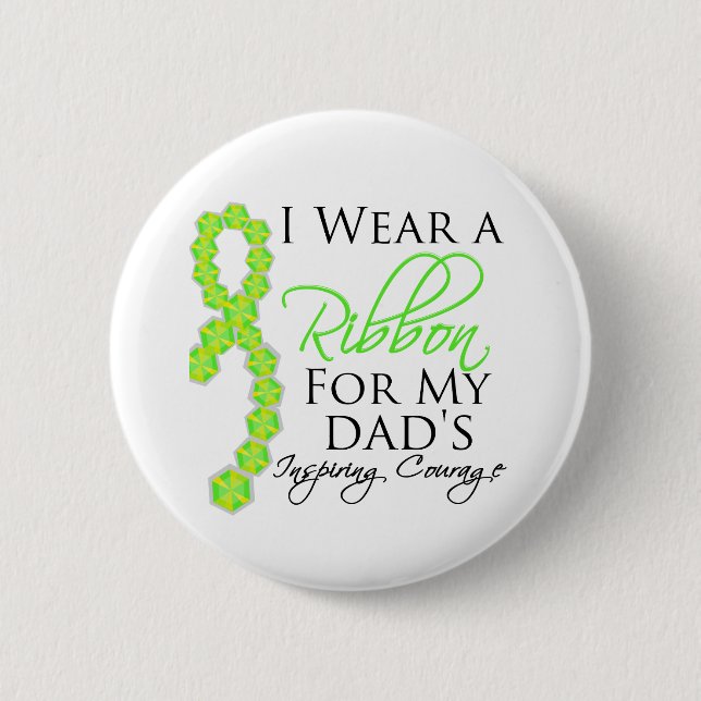 Dad's Inspiring Courage - Lymphoma Pinback Button (Front)