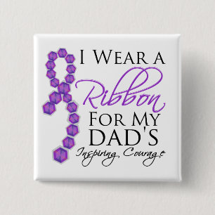 Dad's Inspiring Courage - Pancreatic Cancer Pinback Button