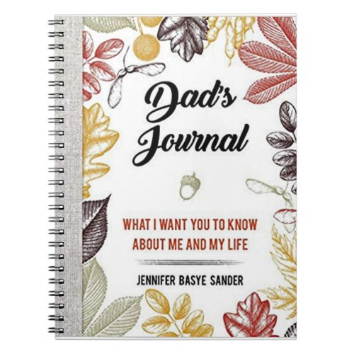 Dads Journal What I Want You to Know About Me Notebook