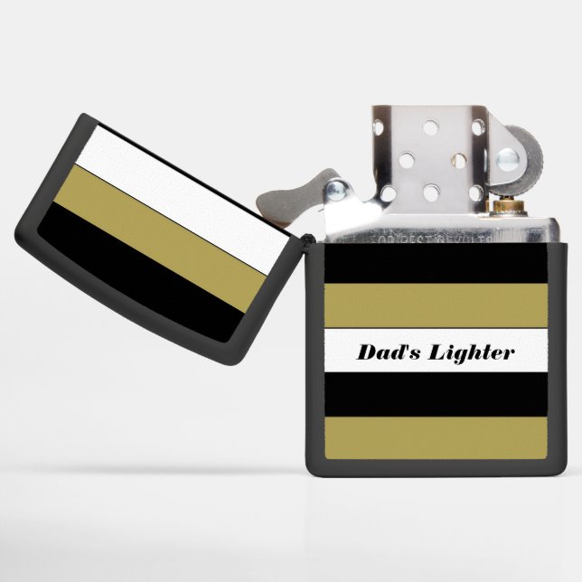 Dad's Lighter Elegant Stripes Black White Brown (Opened)