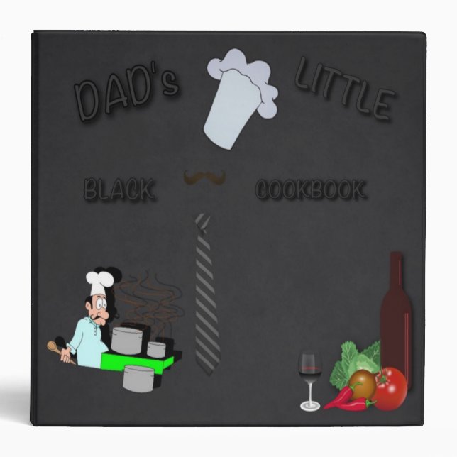Dad's Little Black Cookbook 3 Ring Binder (Front)
