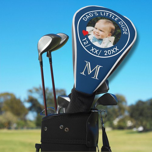 DADS LITTLE DUDE Photo Monogram Date Golf Head Cover