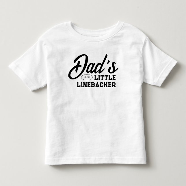 Dad's Little Linebacker American Football Cute Boy Toddler T-shirt (Front)