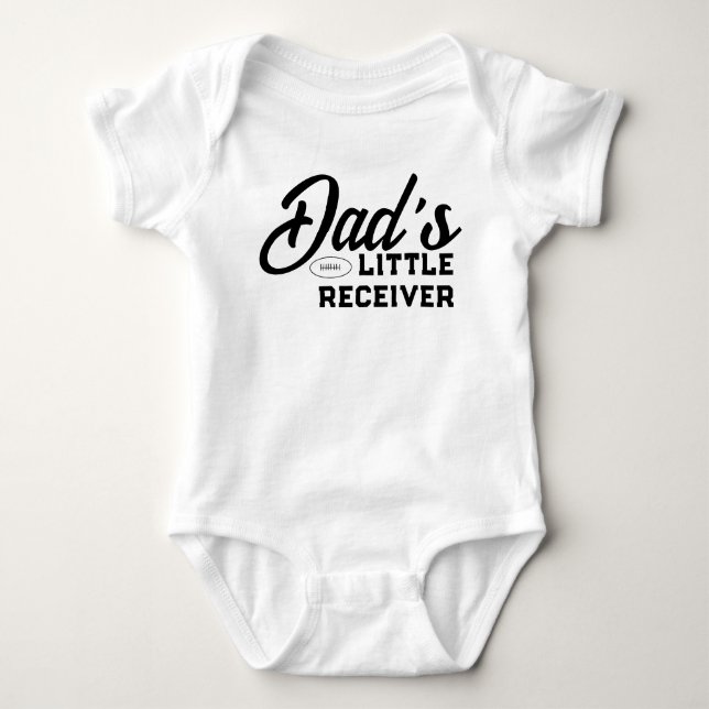 Dad's Little Receiver American Football Boys Baby Bodysuit (Front)