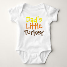 Dad's Little Turkey Baby Jersey Bodysuit