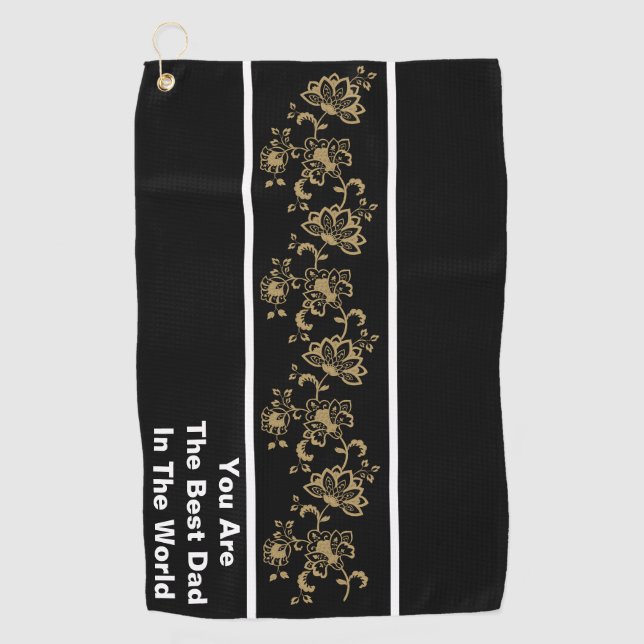 Dad's Lucky Charm: Best Dad Golf Towel (Front)