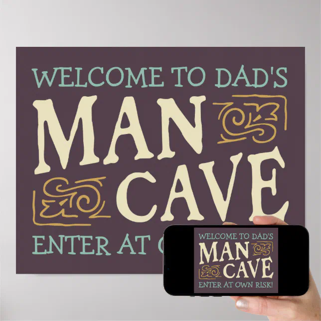 Dad’s Man Cave Rules - Gift For Dad, Grandpa - Personalized Metal Sign
