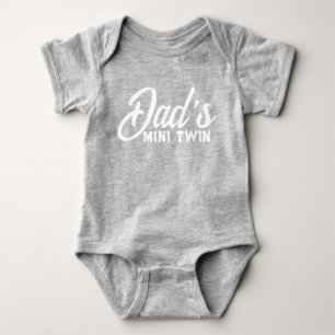 Dad's Mini Twin Cute Grey Boy & Girl Baby Bodysuit