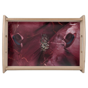 Dads Moody Music Burgundy Fedora Serving Tray