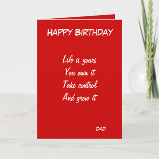 Dad's motivational birthday greeting cards