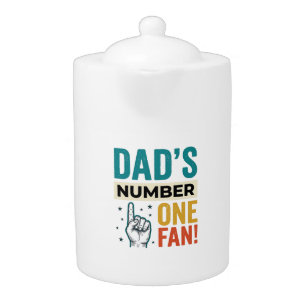 Dad's Number One Fan Vintage Family Design_1 Teapot