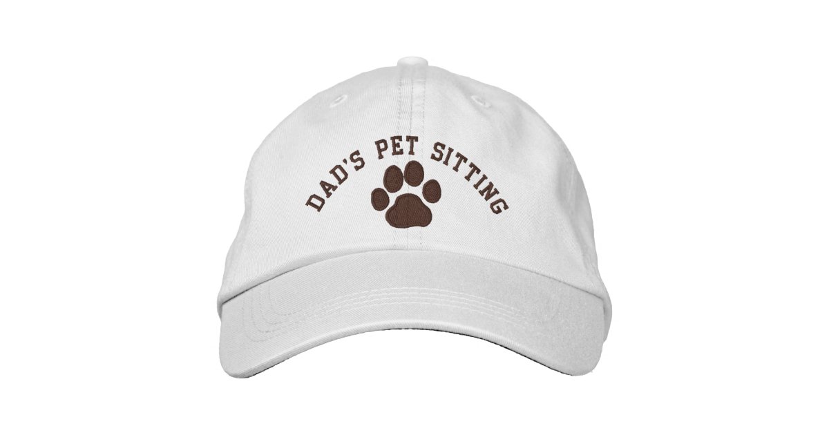 Custom Embroidered Dog Dad Hat White