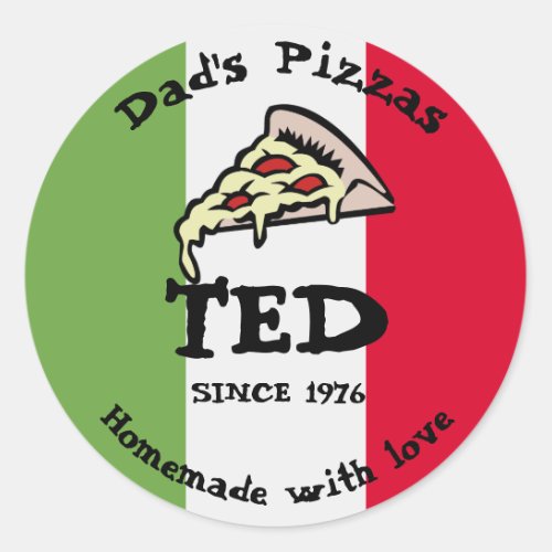 Dads Pizzas Classic Round Sticker