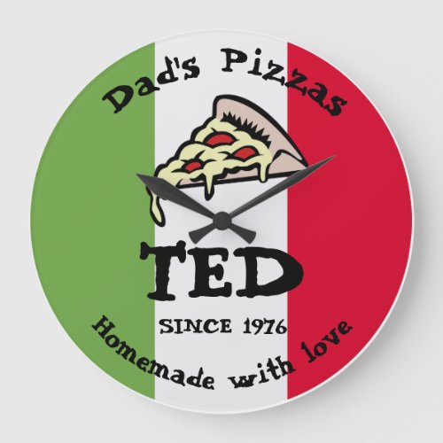 Dads Pizzas Large Clock
