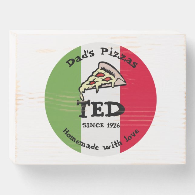 Dad's Pizzas Wooden Box Sign (Front Horizontal)