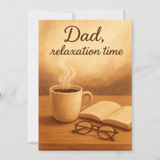 Dad's Relaxation Time Coffee Book Father's Day Car Card