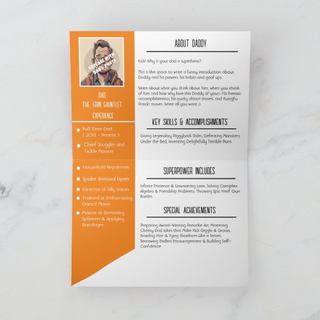 Dad's Resume: A Funny & Heartwarming Father's Day  Thank You Card (Inside)