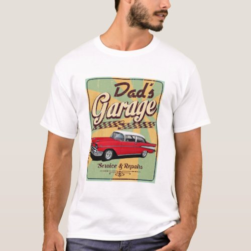 Dads Retro Bel Air Garage T_Shirt