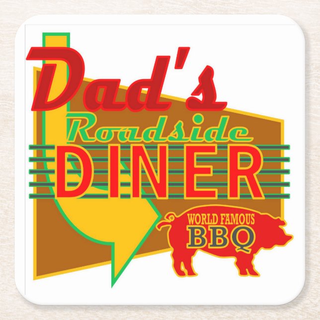 Dad's Roadside Diner Coasters (Front)