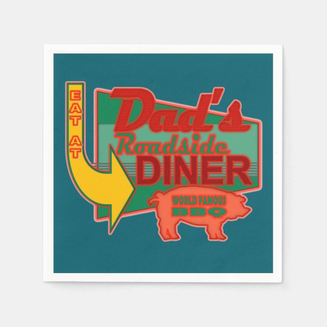 Dad's Roadside Diner Coasters Napkins (Front)