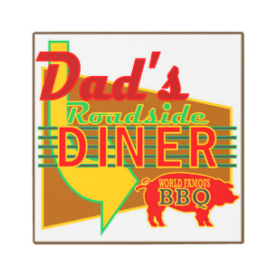 Dad's Roadside Diner Metal Wall Art