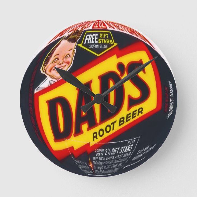 Dad's Root Beer Round Wall Clock (Front)