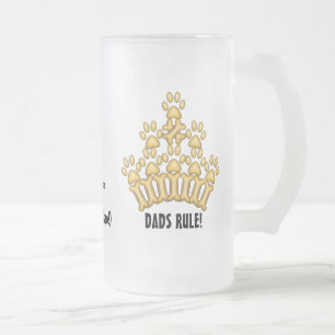 DADS RULE! FROSTED GLASS BEER MUG