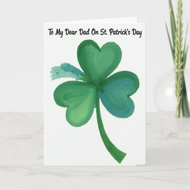 Dads Shamrock St Patricks Day Card (Front)