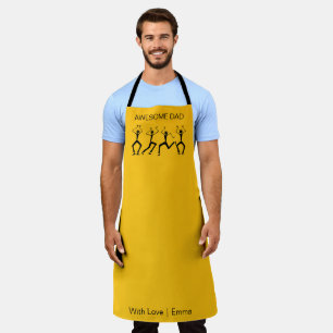 Dad's Silhouette Happiness Party Dancers Apron