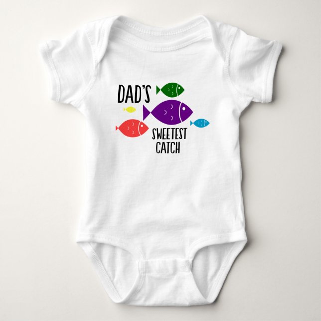 Dad's Sweetest Catch Baby Bodysuit (Front)