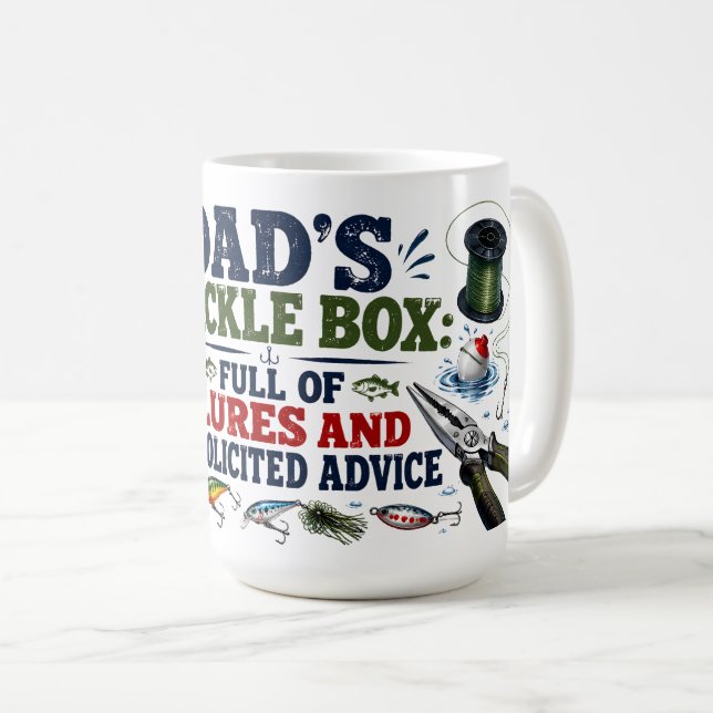 Dad's Tackle Box Lures & Advice Mug (Front Right)