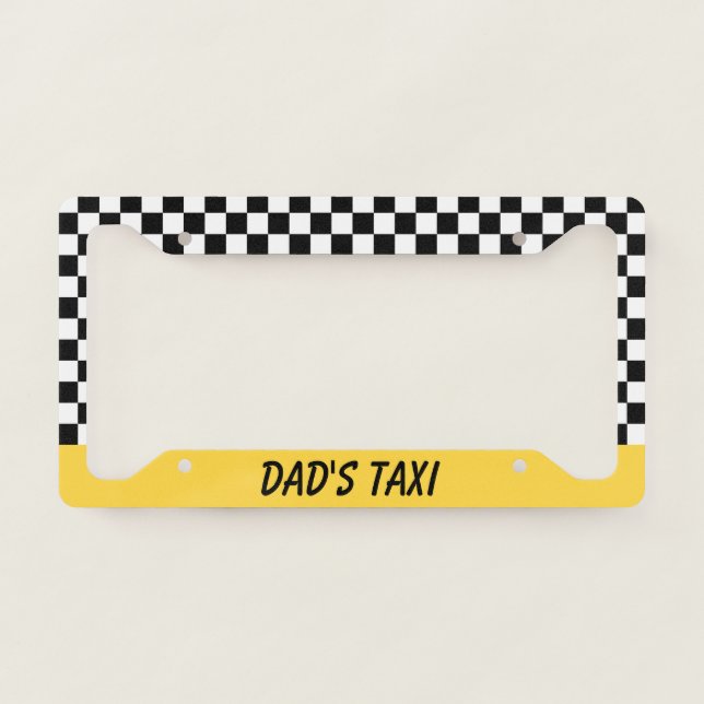 Dad's Taxi Car Auto License Plate Frame Gift (Front)
