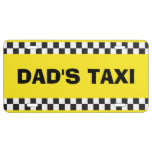 Dad&#39;s Taxi Service License Plate at Zazzle