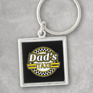 Dad's Taxi Sign Keychain