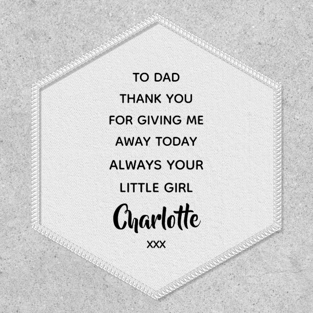 Dads Wedding Tie Personalized Patch (Front)