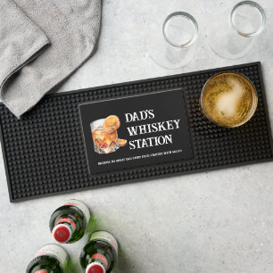 Dad's Whiskey Station   Personalized Bar Mat