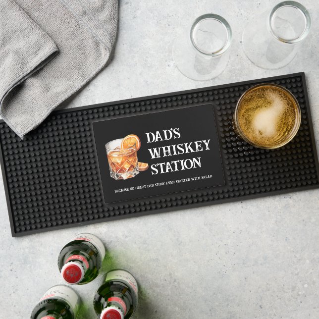 Dad's Whiskey Station | Personalized Bar Mat (Insitu (Bar 1))