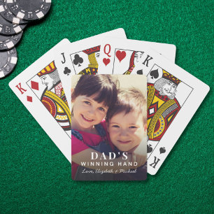 Dad's Winning Hand Photo Playing Poker Cards
