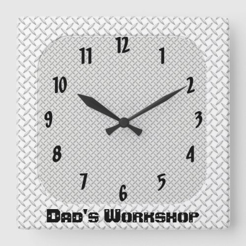 Dads Workshop Square Wall Clock